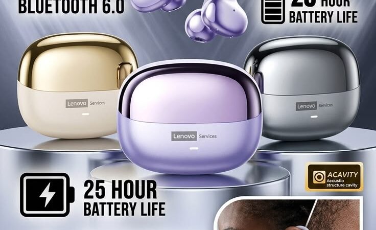 Sport Ear Clips: New Lenovo LE302 25Hr Noise Cancelling Headset