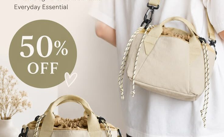 Mini Lightweight Drawstring Crossbody Bag – 50% Off
