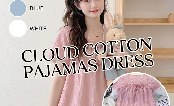 Cloud Cotton Pajama Dress with Built-in Bra ☁️ | Ultra Soft & Loose Fit