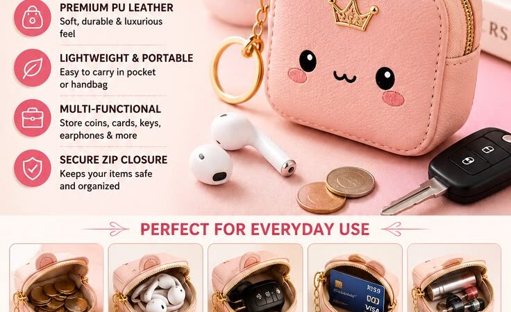 Travel Essentials Set | 14-Inch Mini Suitcase & Cute PU Leather Coin Purse for Women