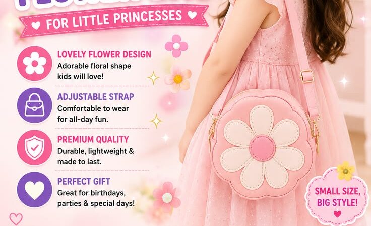 Cute Flower Crossbody Bag for Girls | Princess Messenger Shoulder Bag