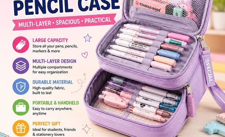 Large Capacity Pencil Case | Multi-Layer Student Stationery Organizer