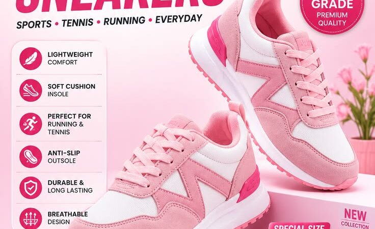 π Bicolor Women’s Sports Sneakers | Pink Running & Tennis Shoes | High Grade Special Sale