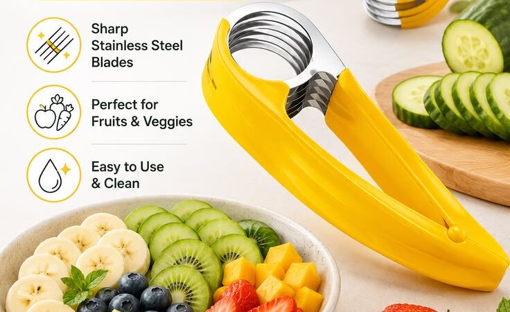 Stainless Steel Fruit & Vegetable Slicer for Quick Even Slices