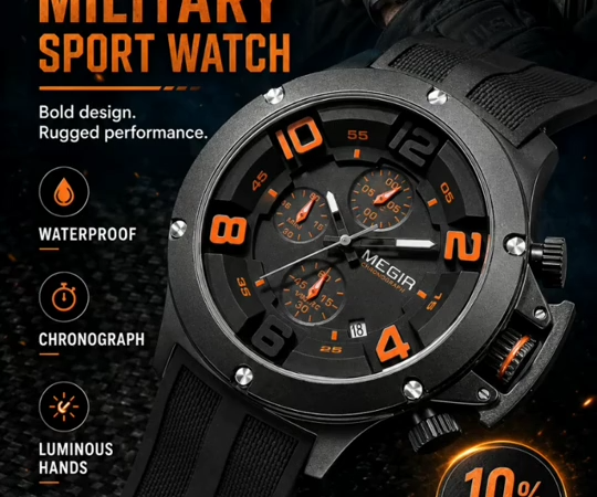 MEGIR Military Sport Chronograph Watch for Men – 10% Off ⌚🔥