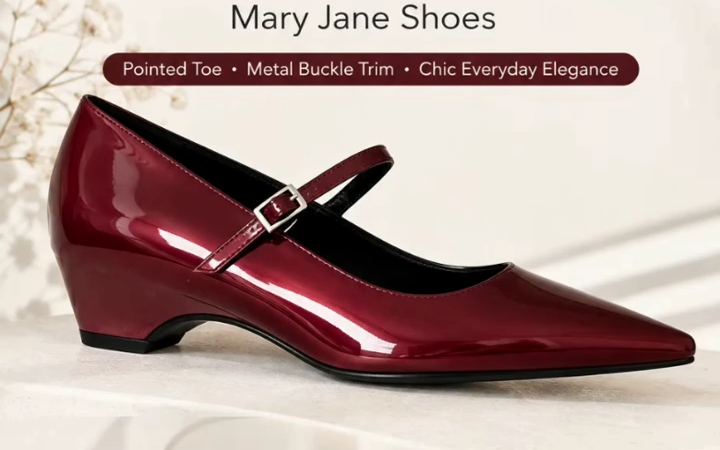 2026 Elegant Mary Jane Wedge Heels | Pointed-Toe Women’s Shoes