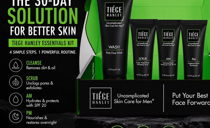 Tiege Hanley Essential Men’s Skincare Set – 30-Day Routine