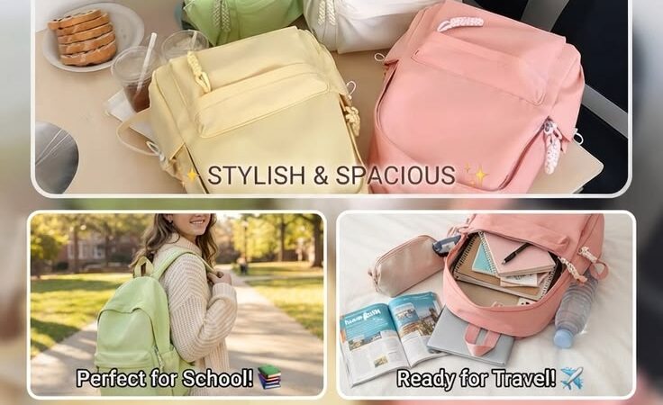 ✨ The Ultimate Pastel Backpack: Stylish, Spacious, & Perfect for School! 🎒💖