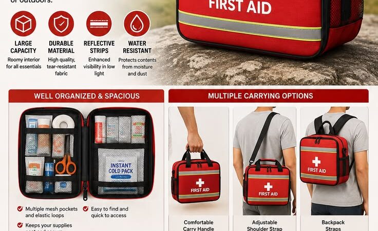 Large Capacity First Aid Kit Bag | Portable Outdoor Emergency Storage Bag