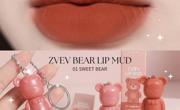 🐻✨ Viral K-Beauty: The Cutest Bear Keychain Lipstick! (ZVEV Lip Mud)