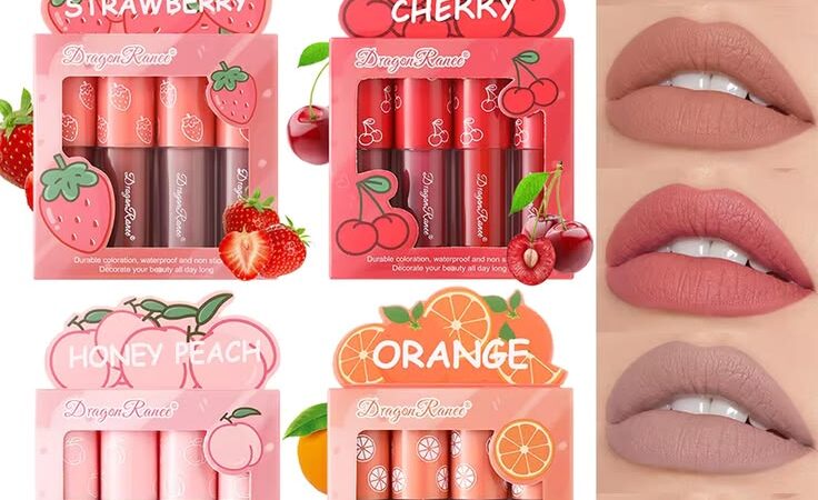 🍓 The Cutest Fruity Matte Lip Gloss Set! 🍓