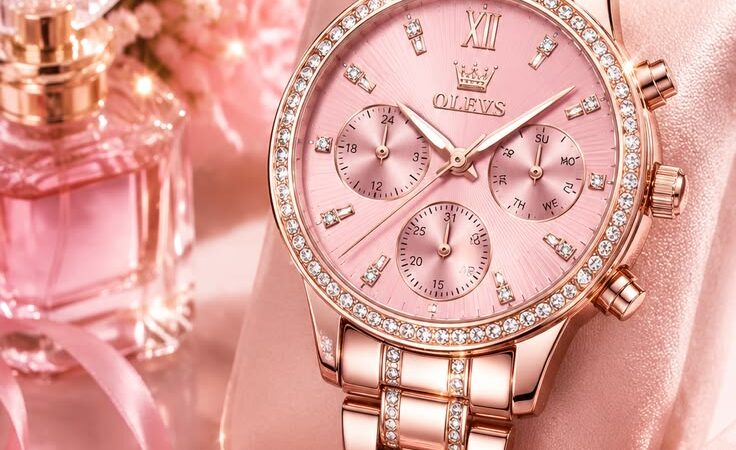 ✨ OLEVS Luxury Pink Rhinestone Women’s Watch | Elegant Stainless Steel Fashion Watch