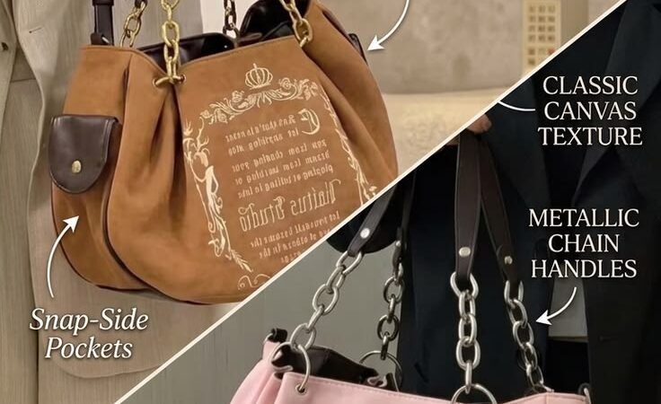 Vintage Y2K Gothic Lettering Tote Bag | Harajuku Crossbody Purse ЁЯЦдтЬи