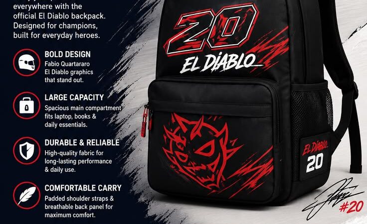 Fabio Quartararo El Diablo 20 Backpack | Racing Style Laptop & Travel Bag