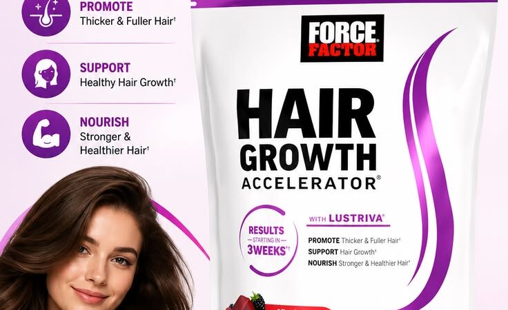 Force Factor Hair Growth Accelerator Soft Chews with Lustriva