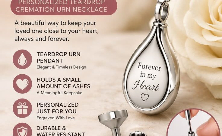 Personalized Teardrop Cremation Urn Necklace – Meaningful Memorial Keepsake Jewelry