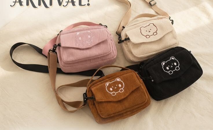 🐻 Cutest New Arrival! Cartoon Bear Corduroy Shoulder Bags (4 Colors)