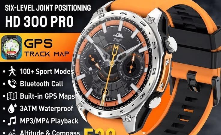 HD 300 PRO Military GPS Smartwatch with Built-In Maps & Bluetooth Calls