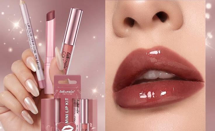 💖 The Perfect Nude Lip! Lakerain 3pc Mini Lip Kit (Liner + Matte + Gloss)