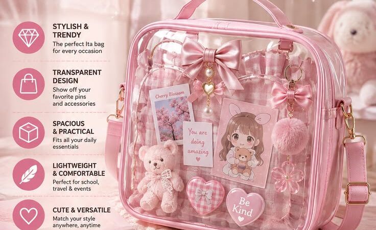 ✨ Transparent Ita Crossbody Bag | Cute Japanese Style Women’s Handbag