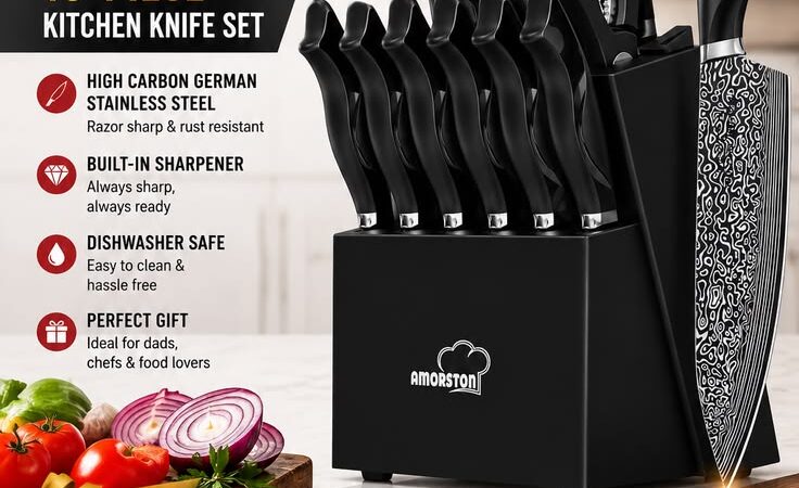 🔪 15-Piece Kitchen Knife Set | Sharp, Stylish & Ready to Cook