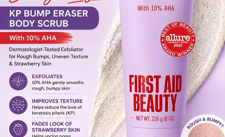 First Aid Beauty KP Bump Eraser Body Scrub – 10% AHA Exfoliator