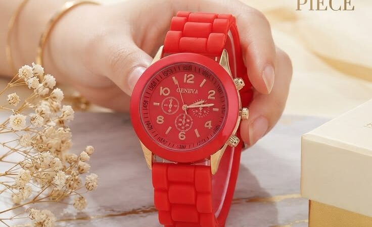 ❤️ Elegant Red Silicone Women’s Quartz Watch | Luxury Fashion Watch for Girls