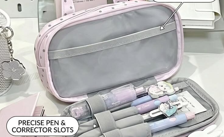 Pink Polka Dot Itabag Pencil Case | Multi-Layer Pen Pouch πΈβοΈ
