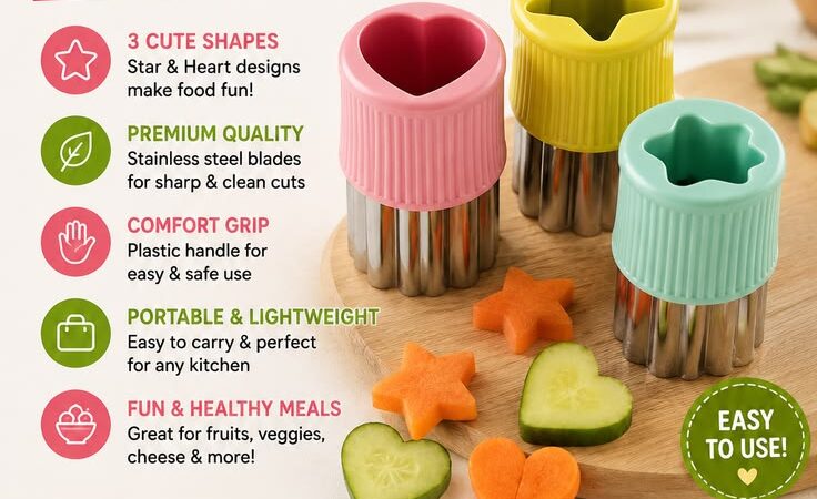 3PCS Star & Heart Vegetable Cutter Set | Fun Fruit & Veggie Shapes | Up to 56% OFF