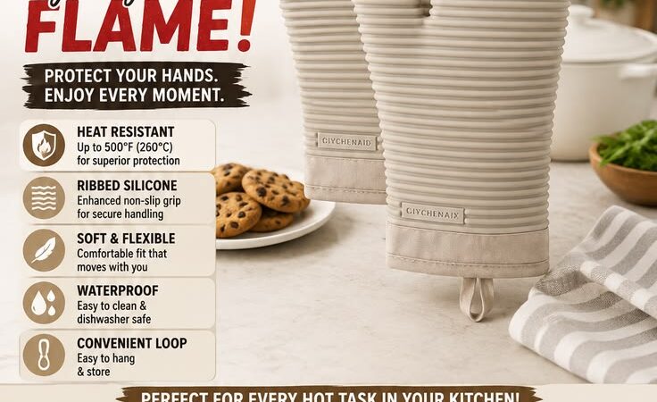 KitchenAid Ribbed Silicone Oven Mitts – 2-Pack Heat Protection 🧤🔥