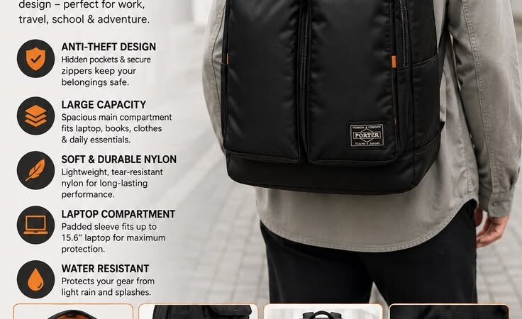 PORTER TANKER Backpack for Men | Large Capacity Laptop Travel & Business Bag