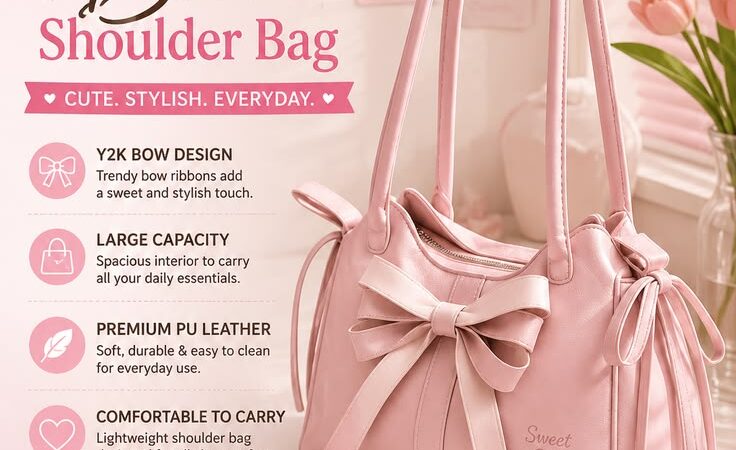 ЁЯОА Trendy Y2K Bow Shoulder Bag | Cute Large Capacity PU Leather Handbag
