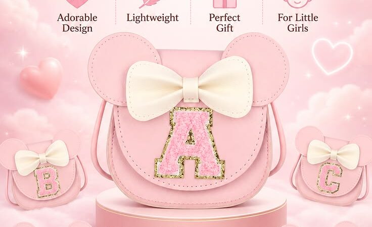 Cute Pink Alphabet Crossbody Bag for Toddler Girls