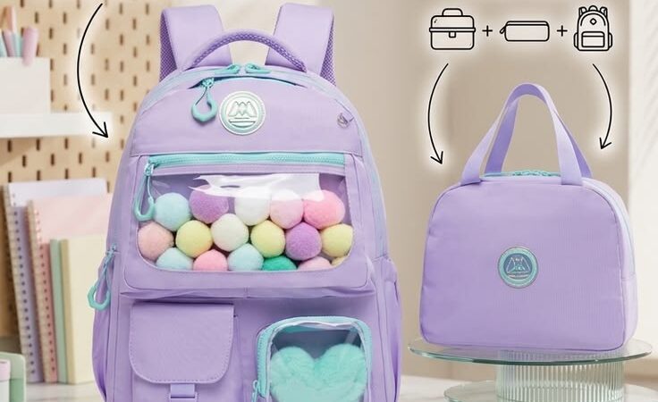 Meetbelify Pastel Backpack 3-Piece Set | Aesthetic School Bag for Girls πβ¨