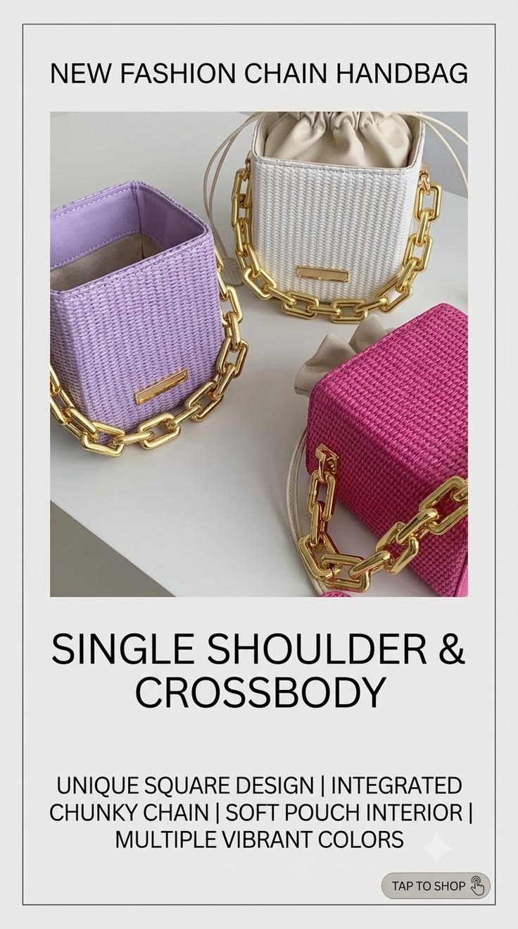 New Fashion Chain Square Bag ✨ Small Crossbody Handbag